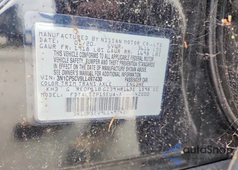 2020 Nissan Kicks Sv from USA, damaged, VIN 3N1CP5CV9LL497430